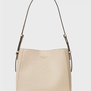 New Kate Spade Juliette Medium Bucket Pebble Leather Light Sand